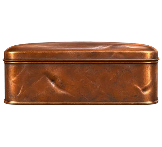 An old biscuit tin on the shelf
